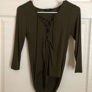 Forever 21 Lace-up body suit